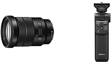Sony E PZ 18-105 mm f/4.0 G | APS-C, Power Zoom Lens (SEL18105G) & GP-VPT2BT Handgrip (for Selfies and Vlogging, Can Also be Used As a Tripod