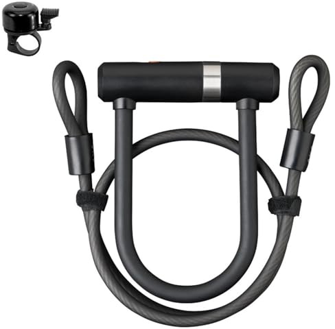 AXA Newton Mini Pro Bügelschloss mit Kabel Schwarz 100/10 inkl. Fahrradklingel