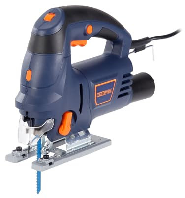 Seghetto Alternativo MAXPRO 800W con Variabile, 800-3200SPM, Cambio Lama Senza Attrezzi, Taglio Obliquo a 45°, 4 Impostazioni Orbitali