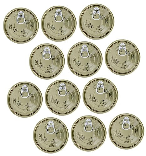 POPETPOP Lattine Di Latta Ermetiche Da 12 Pezzi, Contenitori Rotondi Per Conservazione Alimenti, Scatole Vuote Per Cibo, Per Carne, Dolci e Cibo Per Gatti, Resistenti e Leggere Per Uso Domestico