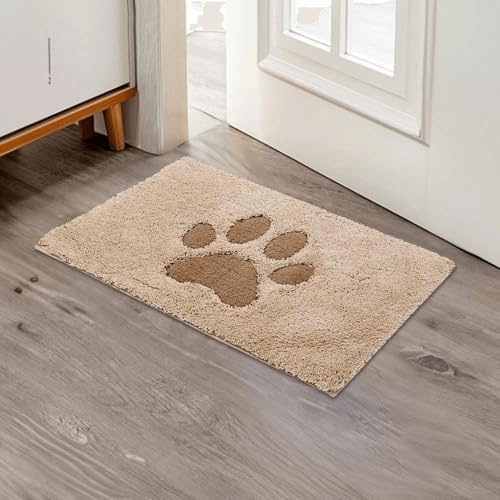 Oiilores Tappetino antisporco per interni 40 x 60 cm, antiscivolo, lavabile, interno piatto per porta d'ingresso, super assorbente, per zampe sporche