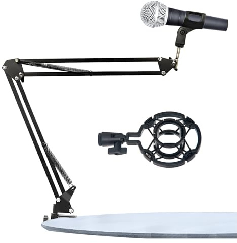 USYSGT Mikrofonständer Mikrofonarmstütze Mikrofon Schreibtisch Gaming Tisch mit Mikrofonhalter Anti-Vibration 360°Lagerung Maximum 3 KG