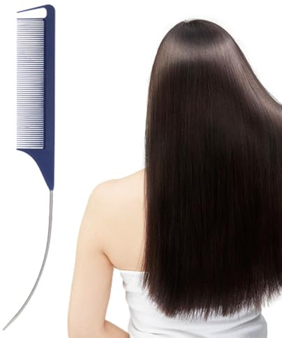 Pettini a coda per acconciatura, pettine a coda in giro, pettine antistatico a denti fini | pettine da parrucchiere, pettine separatore, strumento per capelli per uso professionale e personale