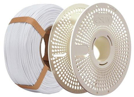 eSUN PLA+ Refill Filament und Spool Kit, Refill Spoolless PLA Plus 1.75mm und Removable Filament eSpool+, 1KG (2.2 LBS) für 3D Drucker, kühles Weiß