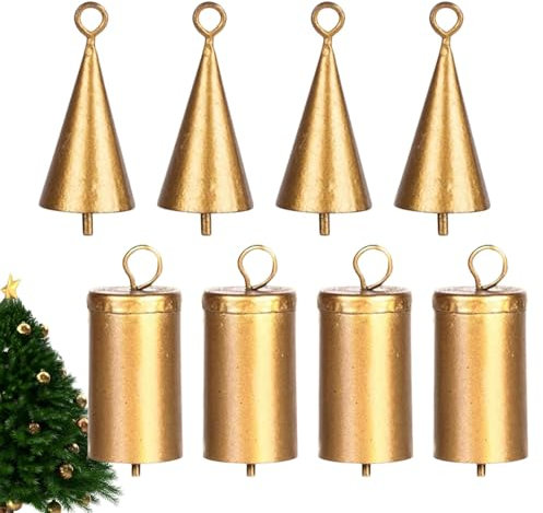 Weihnachtsdekorationsglocken, Weihnachtsglocken zur Dekoration, Weihnachtsdekoration Vintage Kuhglocken, Handgefertigte Weihnachtsglocken zum Basteln von Weihnachtskränzen und Hochzeitsdekorationen