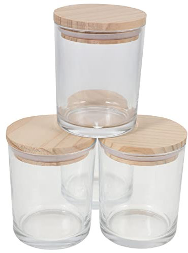 Cabilock 4stücke Leere Kerzen Gläser Glas Kerzenhalter Mit Deckel Für Kerzenherstellung Aufbewahrung Von Küchengewürzen Oder Kleinen Gegenständen Exquisit Und Filigran Designed