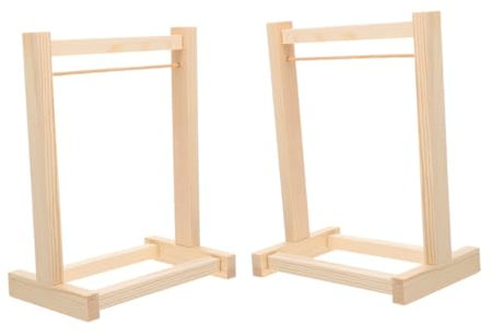 ibasenice 2stücke Puppenkleiderständer Aus Holz Mini-puppenhaus-kleiderständer Puppenkleiderschrank Möbelzubehör Für Puppenhausaccessoires