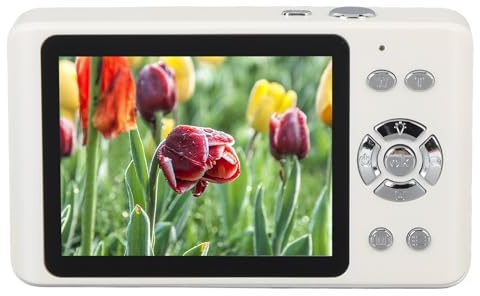 4K 64MP Digital Point and Shoot Camera with 18X Zoom for Photography, 2.8 Inch Screen Small Camera with Autofocus, Built in Flash and 1200mAh Battery, Best Holidays and (White)