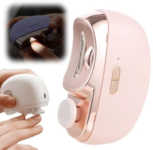 Elektrischer Nagelknipser für Senioren, 2025 Nagelschneider, 3-in-1 Automatischer Elektrischer Nagelknipser mit Polieren, Elektrischer Nagelschneider für ältere Erwachsene, Babys, Studenten (Pink)