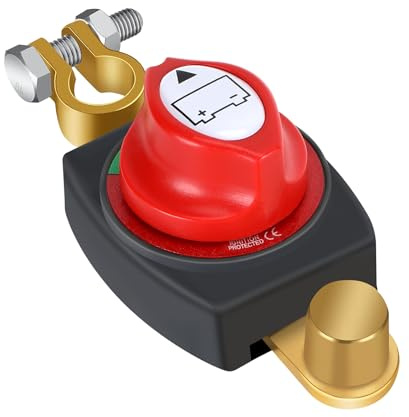 Vasmeiy Interruttore Stacca Batteria 12v 24v 48v, Stacca Batteria Per Auto, Staccabatteria Auto, Interruttore Staccabatteria, per Barche Marine, Caravan, Veicoli, Moto, Autobus