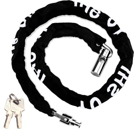 Candado de cadena de bicicleta con 2 llaves, cerraduras de bicicleta de 4.26 pies, antirrobo, cerraduras de cadena de bicicleta, cadenas de bloqueo de bicicleta para motocicletas, camiones, puertas de