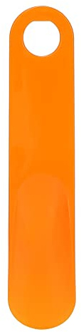 Sko horn hållbart bärbart fast gummihandtag abs plastsko sked tunghjälpverktyg för män kvinnor äldre gravida barn reser hemanvändning 19,5 x 4 cm (Orange)