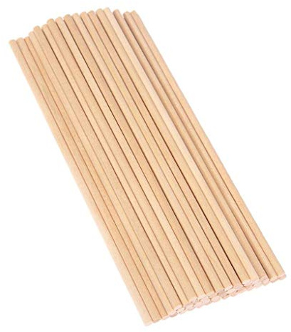 Holzstäbe zum Basteln, 50 Stück, runde Holzdübel, 5 mm, in verschiedenen Größen, 10 cm, 15 cm, 20 cm, runde Dübel, 20 x 0,05 cm