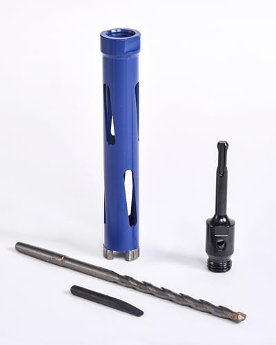 SDS PLUS Diamantbohrkrone 32-150 mm Bohraufsatz Set mit Adapter 200mm Länge Inklusive Bohrer (SDS PLUS Ø 44mm x L 200mm)