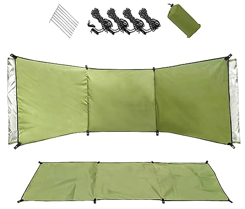 98.43x27.56 Inch Wind Breaker for Beach & Garden, Caravan Sun Screen Shelter Tall Windbreak with Ground Pegs & Rope, Includes Storage Bag (No Poles) - Wind Breaks For Camping