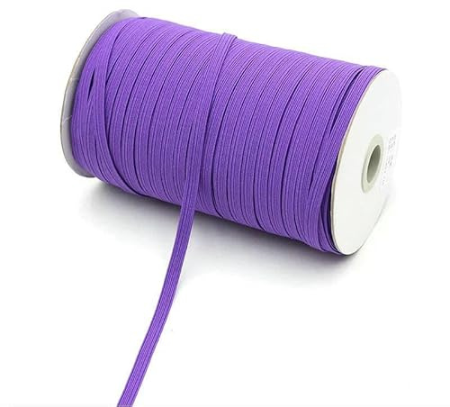 Cinta elástica de 3,0 mm y 6 mm, bandas elásticas, goma elástica, hilo elástico, adornos de encaje para manualidades, costura, cinturillas, accesorios para prendas de vestir, 4/10 yardas - morado -