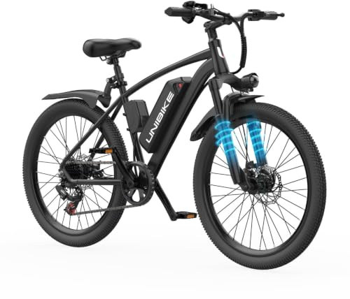 Aairsk Q7 26 Bicicletta Elettrica per Donna Uomo, E-bike da Trekking con 36V 10AH Batteria, Motore da 250W, 25KM/H, 75KM Autonomia, Cambio a 7 Marce