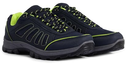 Men’s Outdoor Walking Shoes | Durable Lace-Up Trail Trainers with Grip Sole – Lightweight Everyday Footwear (Navy, UK6.5)