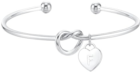 ZOERAY Armband Dam Guld Silver Vattentät 18K Guldpläterat Armband Silver Knut Bokstäver Hängsmycke Hjärta Armband Armband Smycken Personliga Gåvor för Kvinnor Flickor Freundin