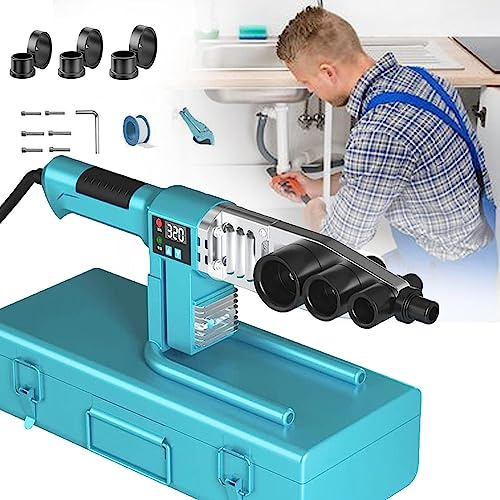 Saldatrice portatile per tubi, display digitale, saldatura in plastica a caldo per tubi PPR/PE/PP da 20-63 mm, dissipazione del calore efficiente, lunga durata