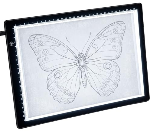 SUNNYNEST A4 LED Light Box for Tracing USB Powered Drawing Light Pad with Adjustable Brightness Ultra Thin Art Tracing Board for Sketching Animation Tattoo Transfer Diamond Painting