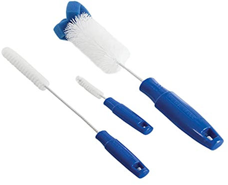 PetSafe Dog and Cat Water Fountain Cleaning Kit, 3 Brushes, Clean Drinkwell Pet Fountains and Fountain Pumps, Drinkwell, Blue