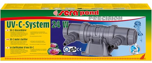sera UV-C-System 24 W – UV-C-Klärer für Aquarien & Teiche bis 8.000 l | beseitigt Algen | Keime & Wassertrübung | energiesparend | drehbare Anschlüsse | inkl. 10 m Kabel