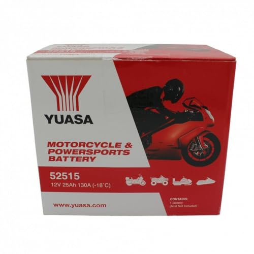 YUASA 52515 -Y- Batterie Offen ohne Saeure, 12 Volt, 130 A, 25 Ah (20 Stunden) | 25 Ah bei 20 h; Produktlinie Yumicron; Vergleichstypen Y60-N24AL-B, Y60-N24AL-B28, 53030, 6IF130, 6IF200; Entgasung rechts