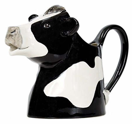Quail Ceramics Pichet en céramique Motif vache de Friesian Grand modèle