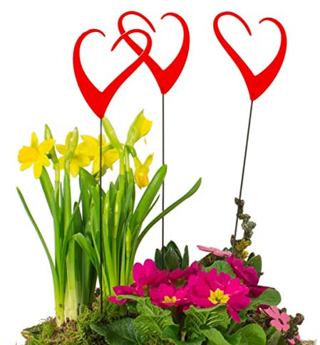 CIM Sonnenfänger - Sun Dancer HEARTS rot (3er Set) - lichtreflektierend - Breite: 7cm, Standhöhe: 33cm - inkl. Standstab