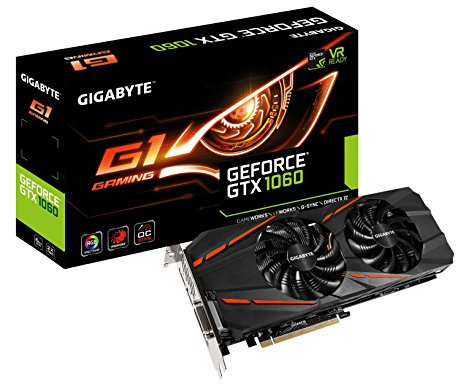 Gigabyte Technology - Gigabyte geforce GTX 1060 g1 Gaming 6g nvidia 6gb - Tarjeta gráfica (Activo, ATX, nvidia, gddr5-sdram, pci Express x16 3.0, 7680 x 4320 Pixeles)