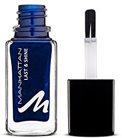 Manhattan Last & Shine Nagellack – Marineblauer, glänzender Nail Polish für 10 Tage perfekten Halt – Farbe Midnight Kiss 880 – 1 x 10ml