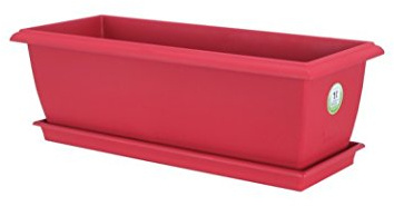 Riviera Jardinière Rectangle, 80cm x 40cm, Rouge