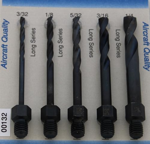 Drill Bits Short Length Threaded Shank, Long Series Drill Bit Set 2 Tight Fit Tools 00132