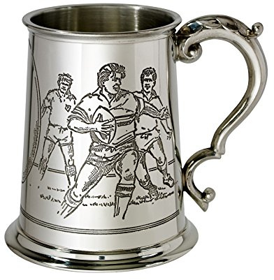 Wentworth Pewter - Chope en étain Rugby Scene 1 pinte