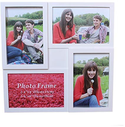 F-HOME Bilderrahmen, Bilderrahmen Collage for 4 Fotos Einteilige Fotorahmen Wand Umweltschutz Bilderrahmen Kombirahmen 10×15cm
