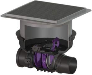KESSEL Rückstaudoppelverschluss Staufix Control, DN100, schwarz, Bodenpl, RSK 770100.10SR