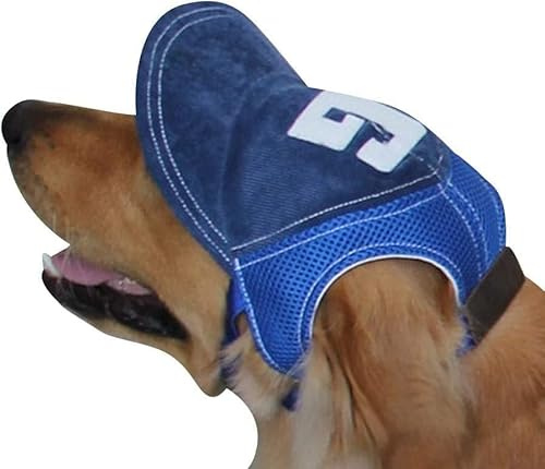 Verstellbare Baseballmütze für Hunde, Zubehör für Hunde, mit Ohrlöchern, atmungsaktiv, für Sommer, Reisen