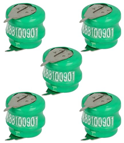 vhbw 5 NiMH Pile Bouton de Remplacement pour Type V40H 2 épingles 40mAh | 2,4V convient pour les batteries de modélisme etc.