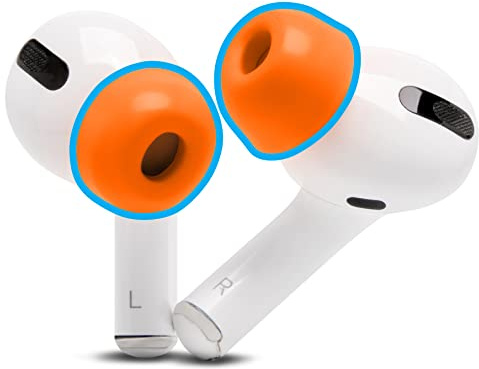 WC TipZ - Inserti memory foam aggiornati per Airpods Pro | Da Wicked Cushions | Più comfort, tenuta e rimbalzo della schiuma, entra nella custodia di ricarica | Wicked Orange