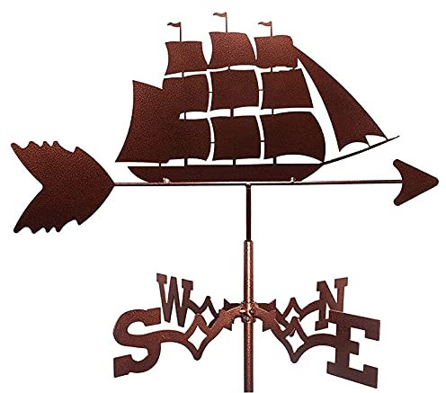 ZGJYSP Girouette girouette en Acier Inoxydable pour Jardin voiliers rétro navires de Guerre Bateaux Pirates girouette Piquet de Jardin créatif girouette Vent pour Cour coupoles abris de Ferme