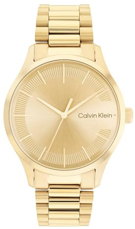 Calvin Klein Analog Quarzuhr Für Männer und Frauen Kollektion Iconic Bracelet - 40MM mit Goldfarben Edelstahlarmband - 25200038