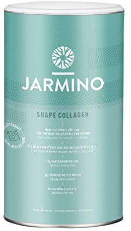JARMINO Shape Collagen | Shake diététique pour maigrir | Seulement 200kcal | Sans gluten, sans lactose & sans soja | Substitut de repas Shake | 500g