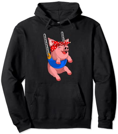 Schwein Mit Bandana schaukelt Pullover Hoodie