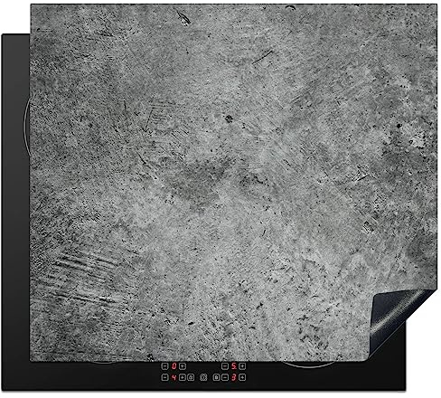 KitchenYeah© Herdabdeckplatte Einteilig Abdeckplatten Cerankochfeld | 59x51 cm - Abdeckung Ceranfeld Herdplattenabdeckung Induktionsmatte Beton - Schiefer - Grau - Design