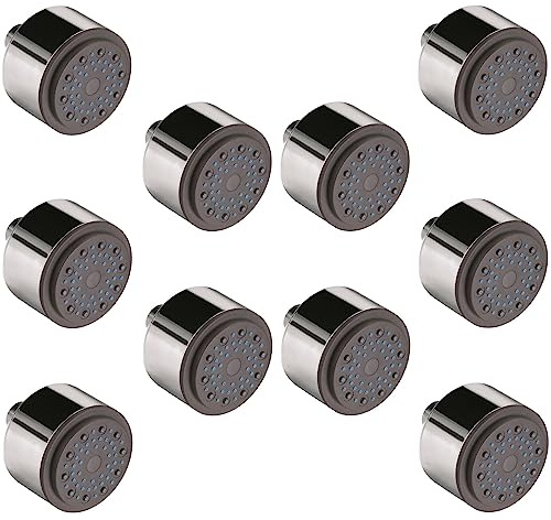 Daloual - 10x Design Duschkopf, Brause mit Antikalk-Düsen und Kugelgelenk, hochwertig verchromt, 1/2 Zoll Anschluss