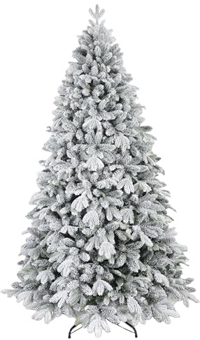 Bellapianta Albero di Natale Innevato 210cm Super Folto Realistico Real Touch, Albero di Natale Innevato 210 Premium in PE/PVC Verde con Borsa Porta Albero, Guanti e Sacchetto