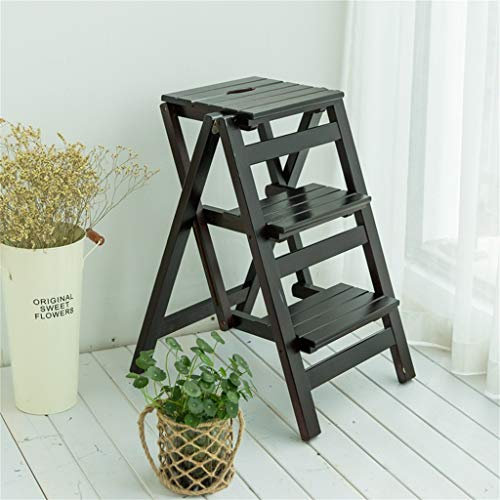 Escabeau Pliant échelle Support de Fleurs escabeau en Bois Massif bibliothèque marches échelle Chaise Cuisine Bureau Utilisation Maison Jardin Outil Robuste Max 200 kg