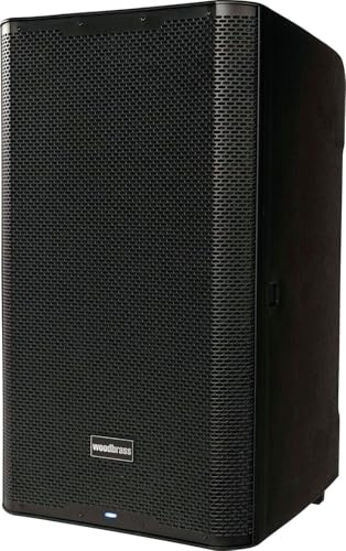 WOODBRASS DXPRO 15 Aktiv-Lautsprecher, verstärkt, leistungsstark, Bluetooth, 38,1 cm (15 Zoll) – Klasse D 125 dB – robust, tragbar, 3 Eingänge, kabellos, DSP – DJ, Konferenz, Konzert