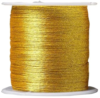 RYZGOJV Cordoncino elastico da 0,2 mm, 2 rotoli di cordoncino elasticizzato per la creazione di gioielli e bracciali, 100 metri, dorato